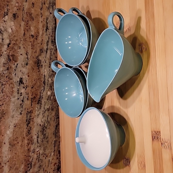 Vintage Boontonware Melamine Melmac Turquoise set - Picture 3 of 5